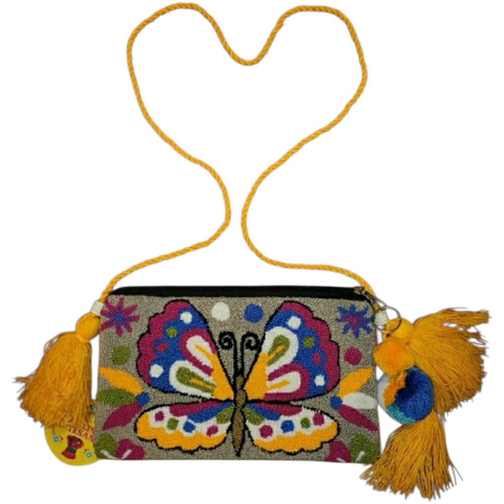 Colorful Handmade Mariposa Wayuu Butterfly Crossbody Clutch NWT! - Picture 13 of 15